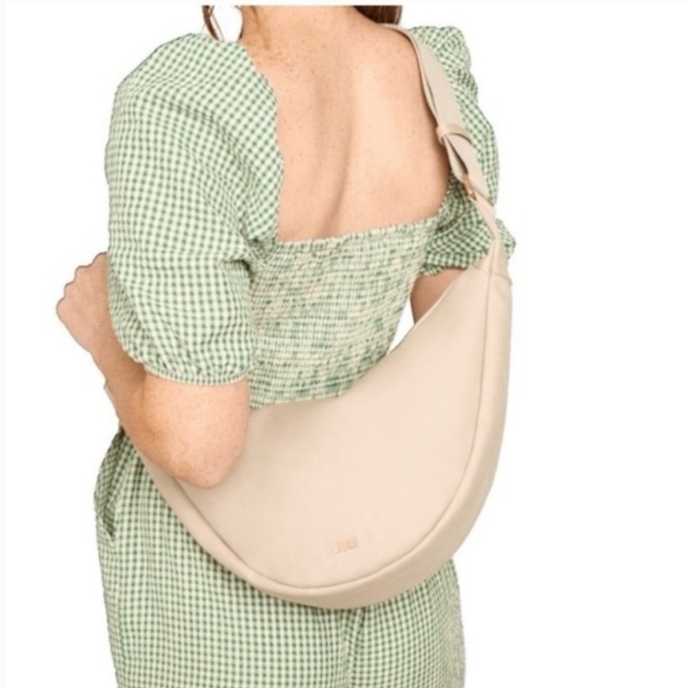 July Everyday Crescent Sling Bag in Tan Canvas NWT